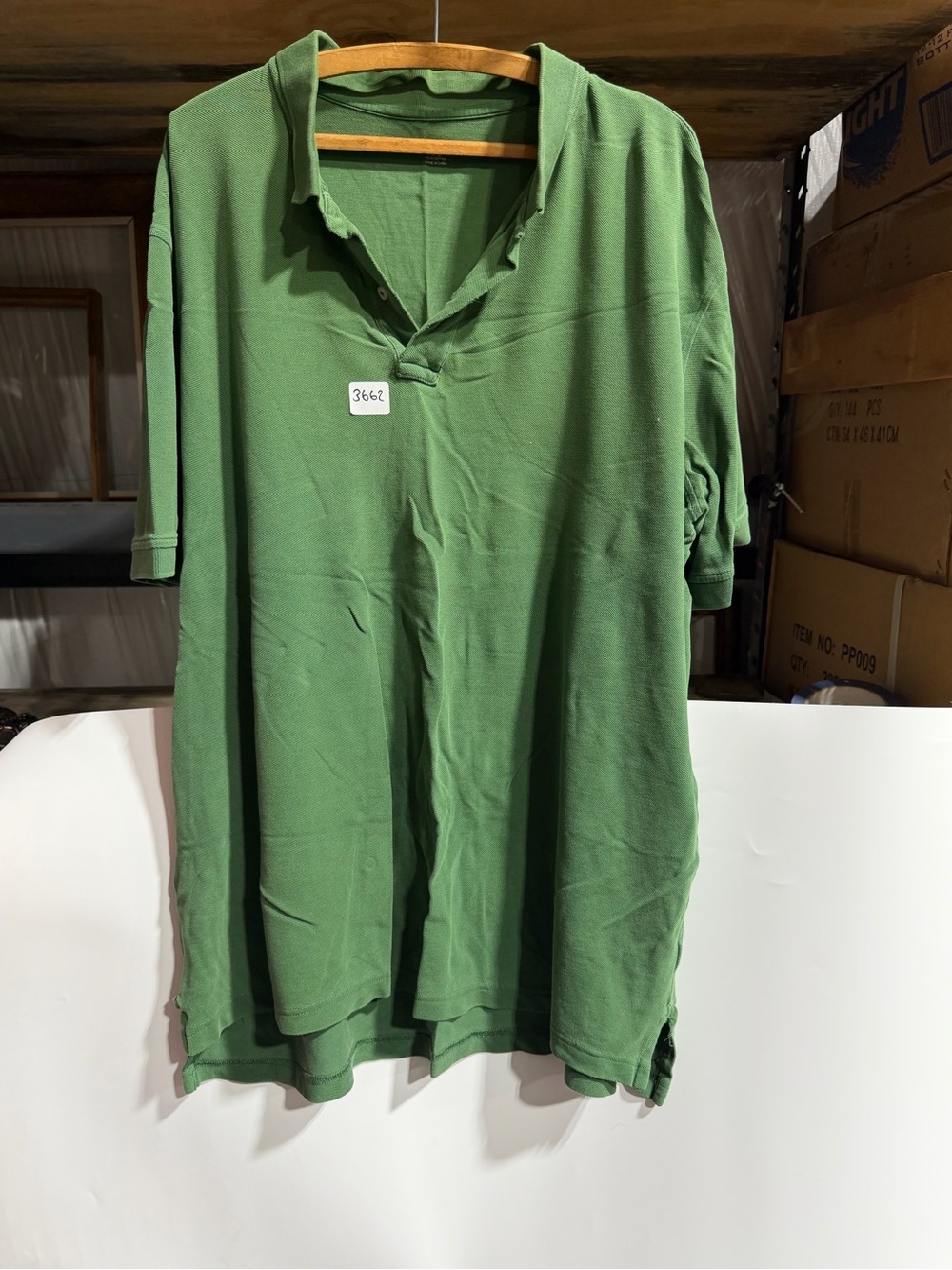 #3662-Lands' End Olive Green Short-Sleeve Polo